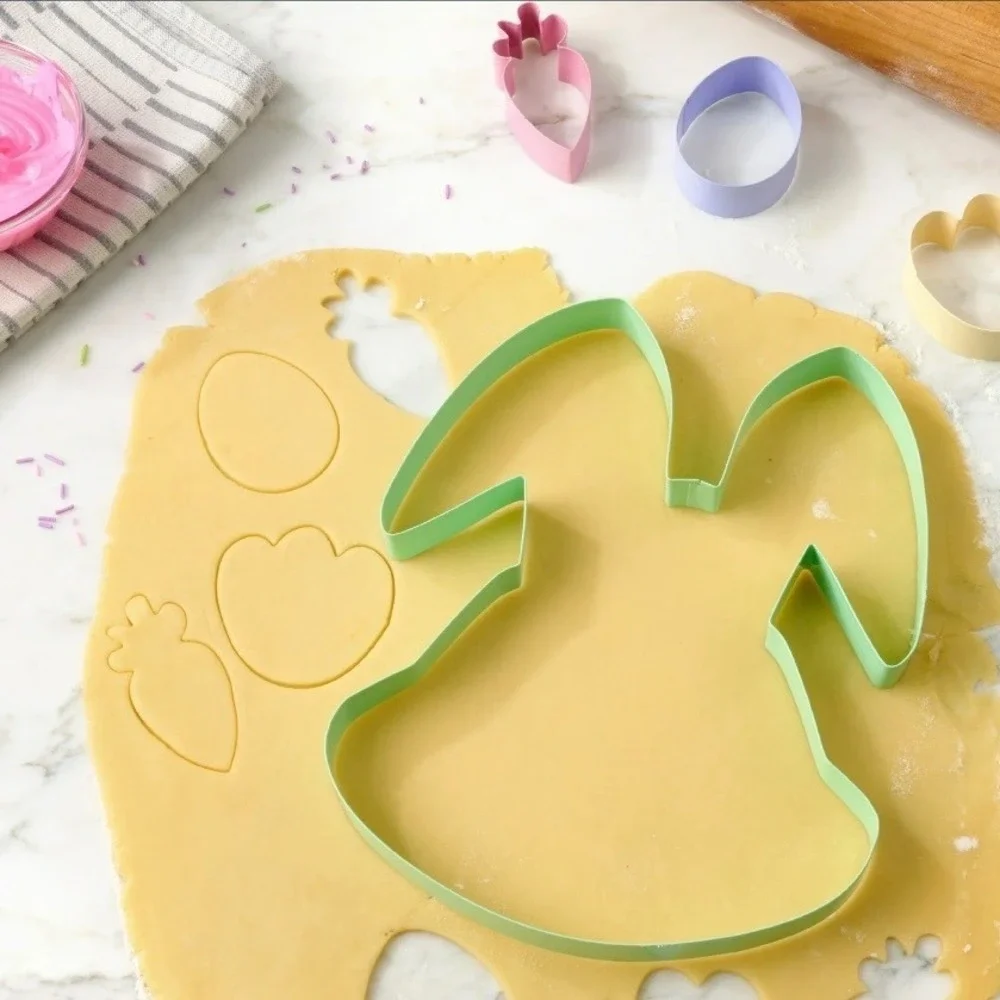 Way to Celebrate‎ Easter Cookie Cutter Set 4pc Bunny Carrot Egg Paw Pastel Metal